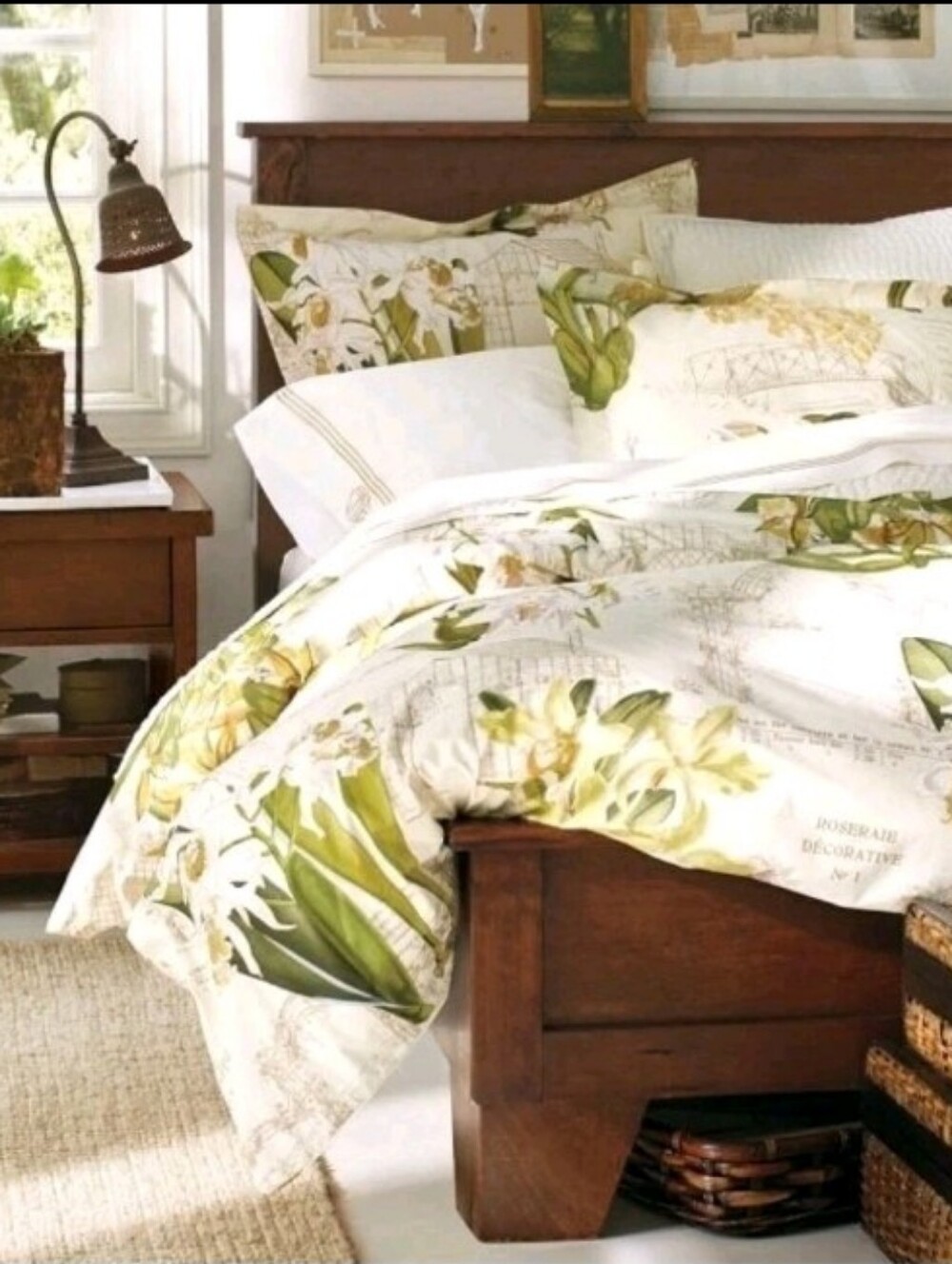 Pottery Barn Retired French Botanical Orchids Floral Duvet Cover F/Q